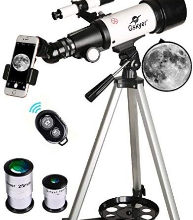 411YHg826dL. AC  391x445 - Gskyer Telescope, 70mm Aperture 400mm AZ Mount Astronomical Refracting Telescope for Kids Beginners - Travel Telescope with Carry Bag, Phone Adapter and Wireless Remote