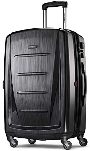 Samsonite Winfield 2 Hardside Expandable Luggage with Spinner Wheels, Brushed Anthracite, Checked-Medium 24-Inch