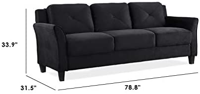 31OfDEYaQtL. AC  - Lifestyle Solutions Collection Grayson Micro-fabric Sofa, Black