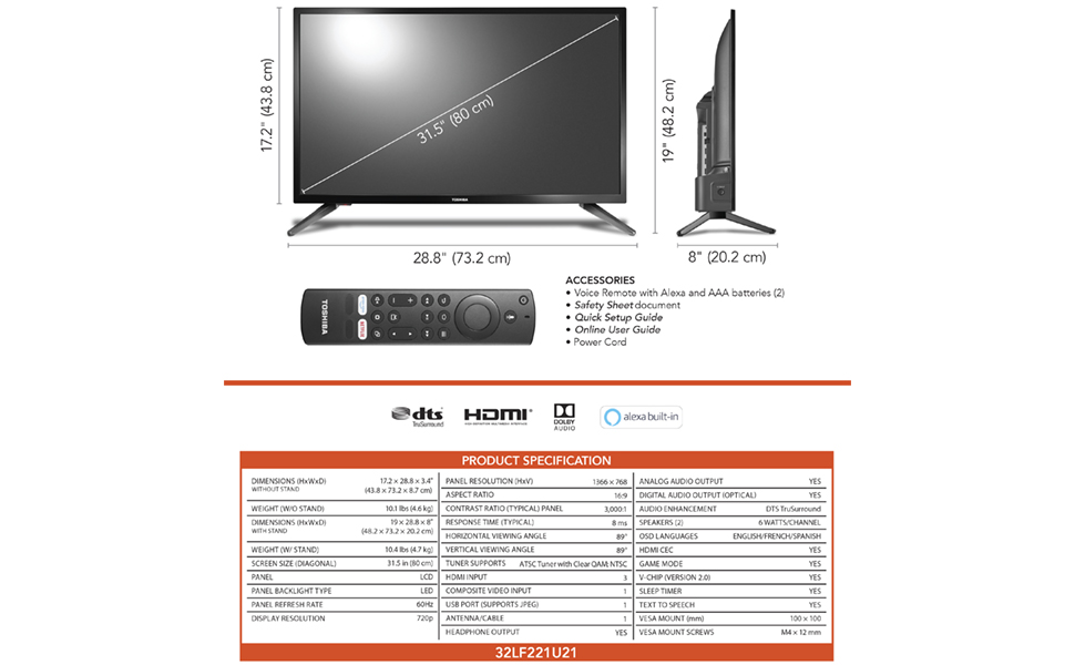 389f1c18 4c15 462d b79e f7a7171beff2.  CR0,0,970,600 PT0 SX970 V1    - Toshiba TF-32A710U21 32-inch Smart HD TV - Fire TV Edition