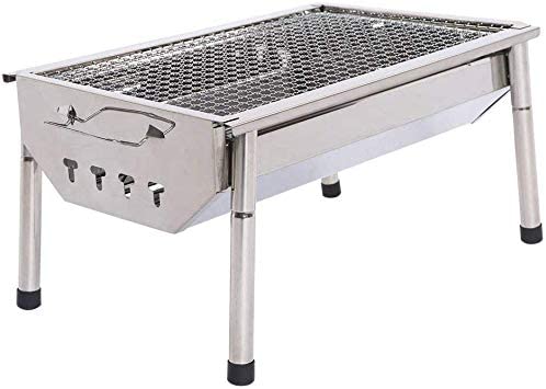 416LWfBvN4L. AC  - ISUMER Charcoal Grill Barbecue Portable BBQ - Stainless Steel Folding BBQ Kabab Grill Camping Grill Tabletop Grill Hibachi Grill for Shish Kabob Portable Camping Cooking Small Grill