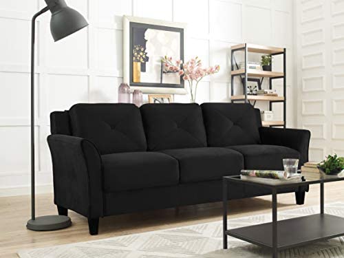 41LjUJWnF+L. AC  - Lifestyle Solutions Collection Grayson Micro-fabric Sofa, Black