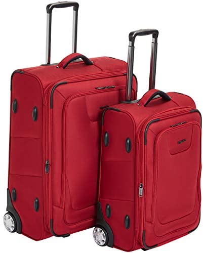 AmazonBasics Upright Spinner Expandable Softside Suitcase Luggage with TSA Lock and Wheels