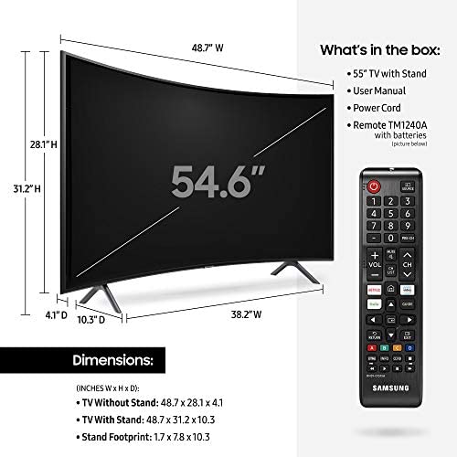 51Cd7nQoBNL. AC  - Samsung UN55RU7300FXZA Curved 55-Inch 4K UHD 7 Series Ultra HD Smart TV with HDR and Alexa Compatibility (2019 Model)