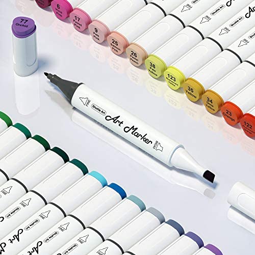 51JPd0IZ9PL. AC  - Shuttle Art 51 Colors Dual Tip Alcohol Based Art Markers, 50 Colors plus 1 Blender Permanent Marker Pens Highlighters with Case Perfect for Illustration Adult Coloring Sketching and Card Making