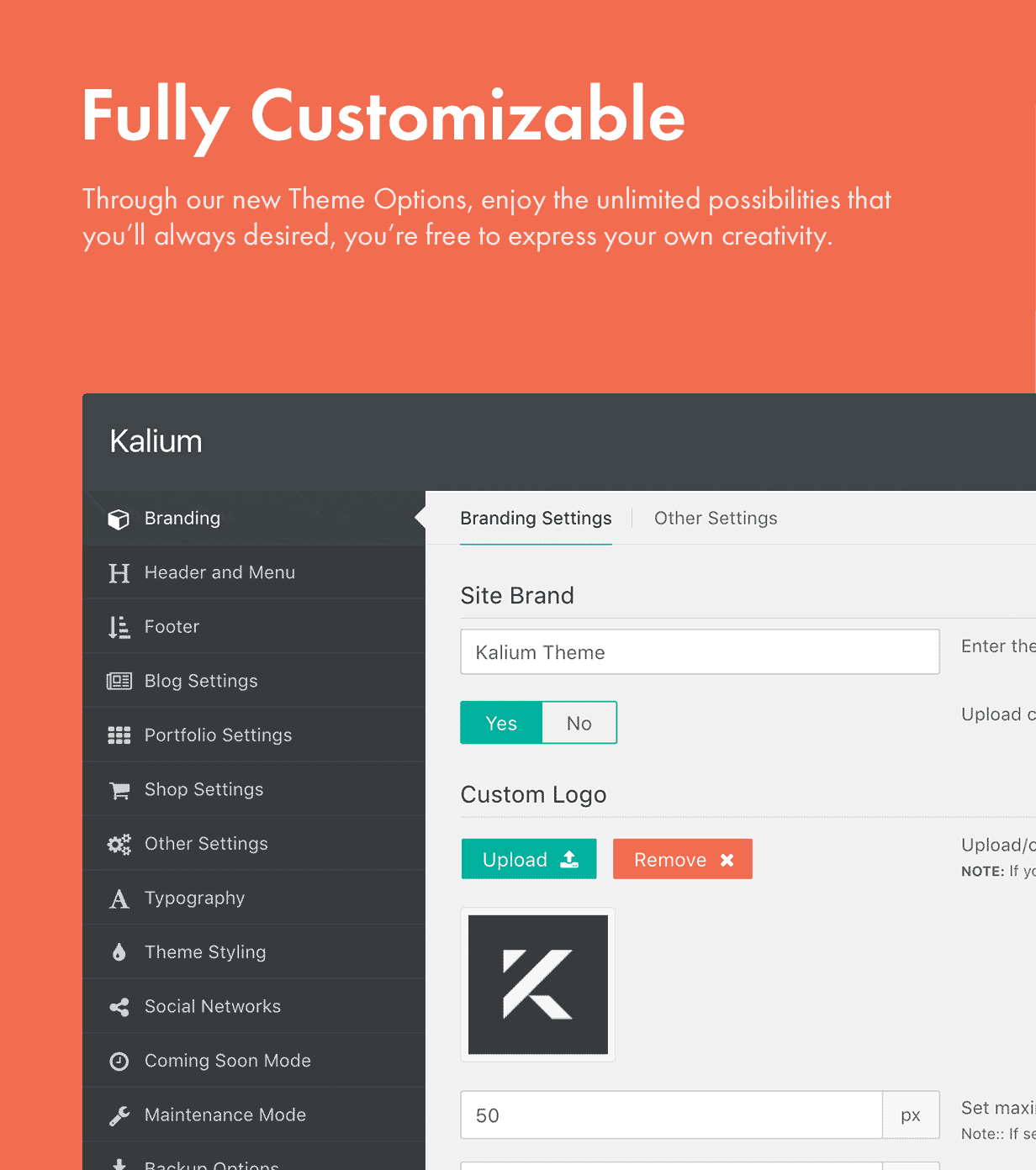 fully customizable - Kalium - Creative Theme for Professionals
