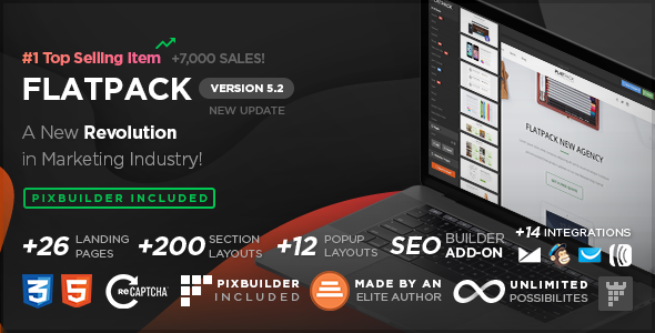 FLATPACK – Landing Pages Pack With Page Builder