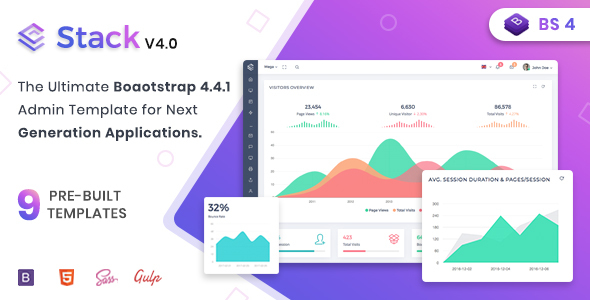 01.  large preview - Stack - Clean Responsive Bootstrap 4 Admin Dashboard Template