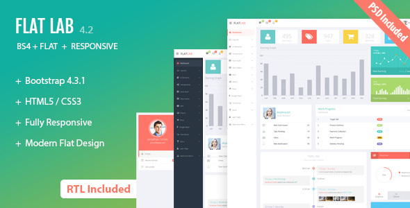 01 flatlab preview.  large preview - FlatLab - Bootstrap 4 Responsive Admin Template