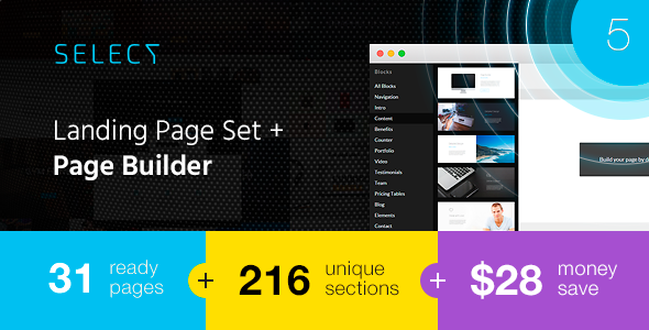 Select – Landing Page Set with a Builder