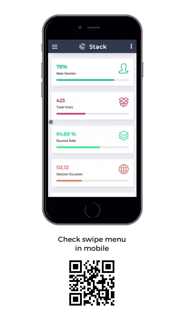 04 swipe menu - Stack - Clean Responsive Bootstrap 4 Admin Dashboard Template