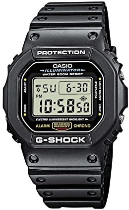 Casio Men’s G-Shock Quartz Watch with Resin Strap, Black, 20 (Model: DW5600E-1V)