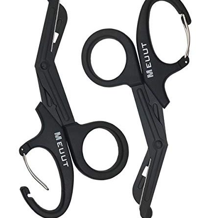 1597247126 41qlnz3M8hL 425x445 - 2 Pack Medical Scissors with Carabiner-7.5" Bandage Shears, Premium Quality Fluoride-Coated with Non-Stick Blades Stainless Steel EMT Scissors