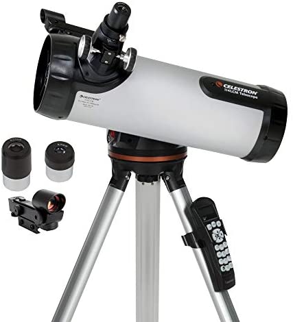 Celestron – 114LCM Computerized Newtonian Telescope – Telescopes for Beginners – 2 Eyepieces – Full-Height Tripod – Motorized Altazimuth Mount – Large 114mm Newtonian Reflector