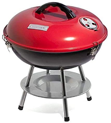 41hmG6HQrVL. AC  - Cuisinart CCG190RB Portable Charcoal Grill, 14-Inch, Red, 14.5" x 14.5" x 15"