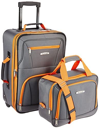 Rockland Fashion Softside Upright Luggage Set, Charcoal, 2-Piece (14/20)