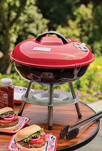 51 Y3gRZzOL. AC  - Cuisinart CCG190RB Portable Charcoal Grill, 14-Inch, Red, 14.5" x 14.5" x 15"