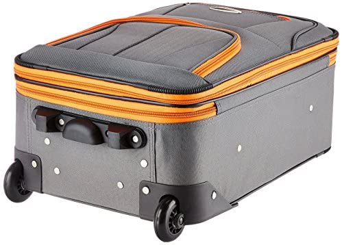 51HBqQamXNL. AC  - Rockland Fashion Softside Upright Luggage Set, Charcoal, 2-Piece (14/20)