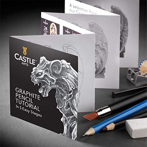 51MGDoPfehL. AC  - Castle Art Supplies Graphite Drawing Pencils and Sketch Set (40-Piece Kit), Complete Artist Kit Includes Charcoals, Pastels and Zippered Carry Case, Includes Rare Pop-Up Stand