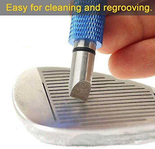 51w6JxHYg0L. AC  - Golf Club Groove Sharpener, Re-Grooving Tool and Cleaner for Wedges & Irons - Generate Optimal Backspin - Suitable for U & V-Grooves