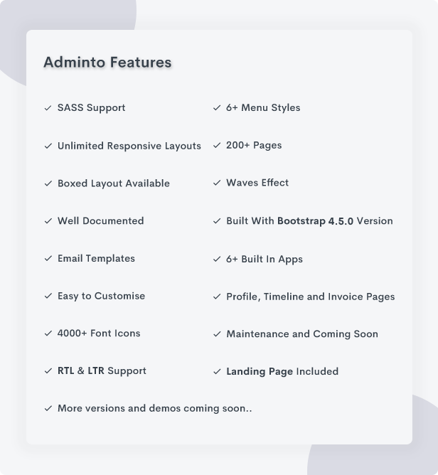 adminto features 02 - Adminto - Admin Dashboard Template