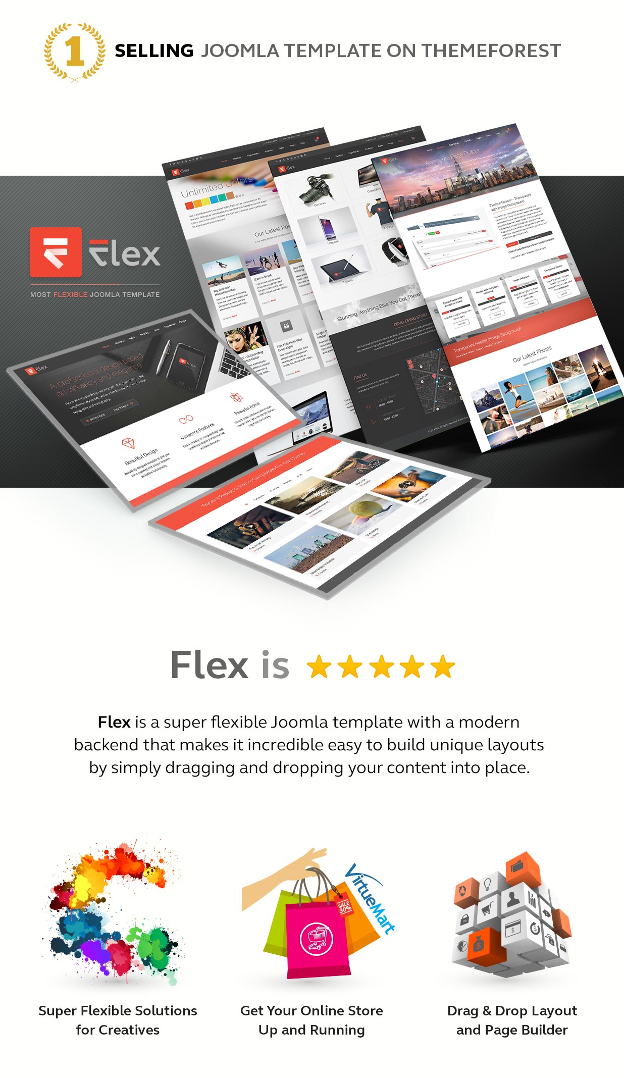 envato flex part1 no1 selling - FLEX - Multi-Purpose Joomla Template