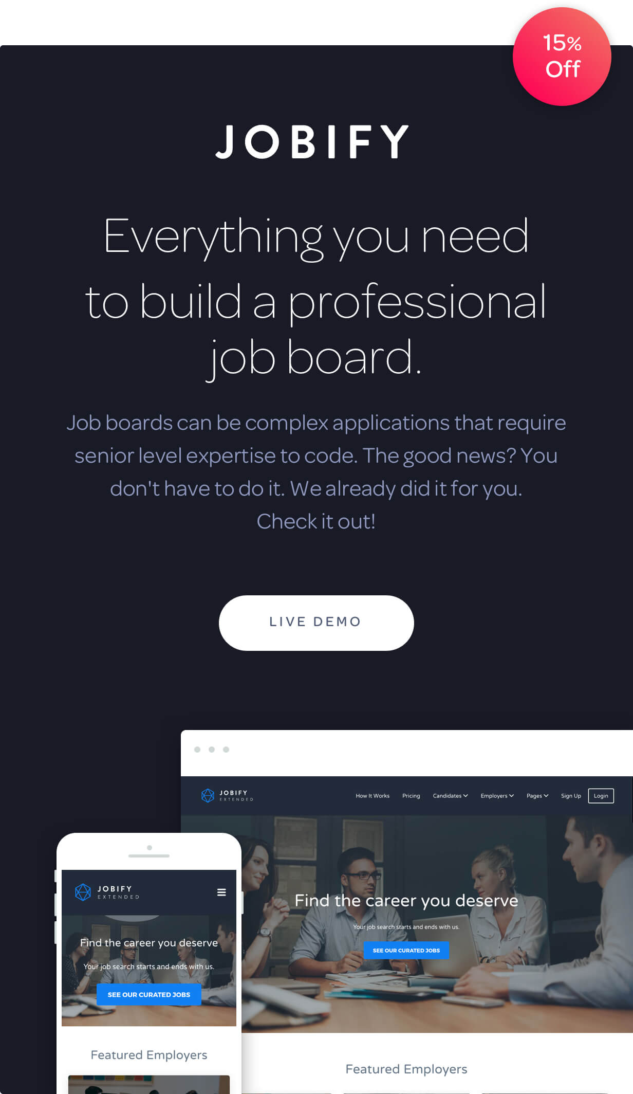 intro jobify 15 off price - Jobify - Job Board WordPress Theme