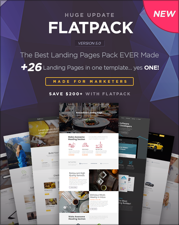main image - FLATPACK – Landing Pages Pack With Page Builder