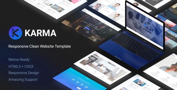 01 image preview.  large preview - Karma - Responsive Clean Website Template