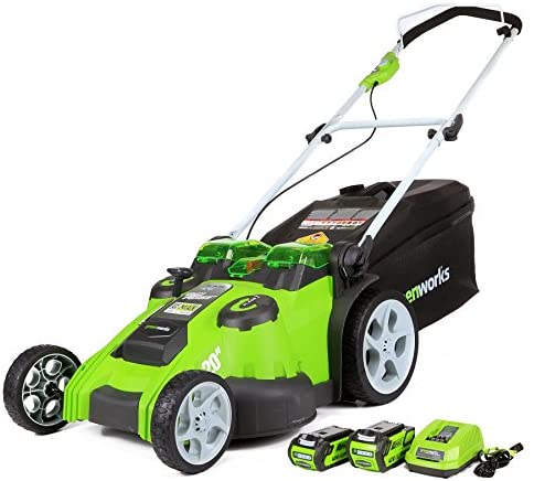 Greenworks 40V 20-Inch Cordless Twin Force Lawn Mower, 4Ah & 2Ah Batteries with Charger Included