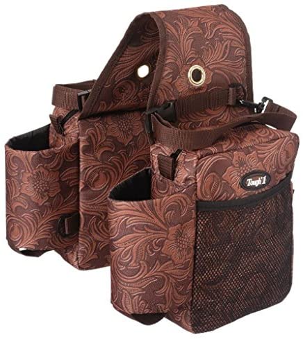 Tough-1 Printed Saddle Bag Brown Tooled