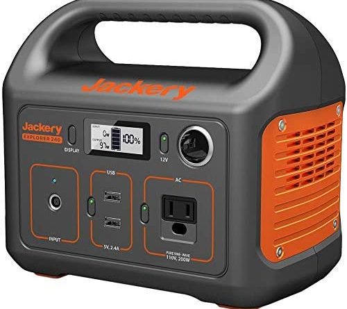 1599935709 51EfLVv F3L. AC  500x445 - Jackery Portable Power Station Explorer 240, 240Wh Backup Lithium Battery, 110V/200W Pure Sine Wave AC Outlet, Solar Generator (Solar Panel Not Included) for Outdoors Camping Travel Hunting Emergency