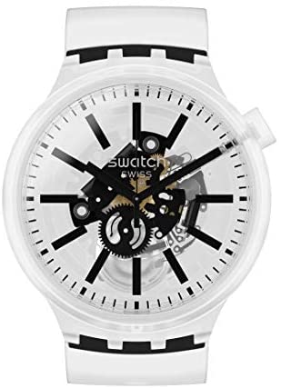 Swatch Swiss Quartz Silicone Strap, Transparent