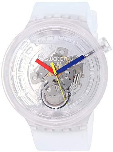 Swatch Swiss Quartz Silicone Strap, Transparent