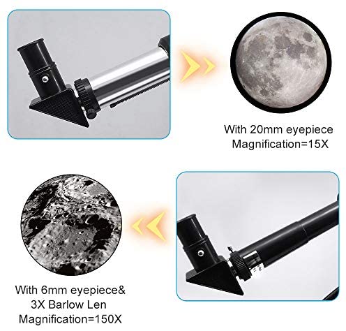 51LLYJ4udLL. AC  - ToyerBee Telescope for Kids &Adults &Beginners,70mm Aperture 300mm Astronomical Refractor Telescope(15X-150X),Portable Travel Telescope with an Adjustable Tripod,A Phone Adapter&A Wireless Remote