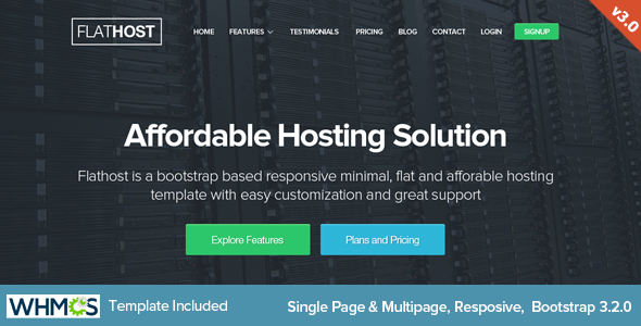 590x300.  large preview - FlatHost Responsive Hosting Template with WHMCS