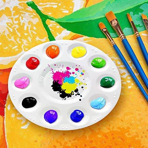 61wwc+CseDL. AC  - Hulameda Paint Tray Palettes Plastic Pallets for Kid,Adult,Student to Acrylic Oil Watercolor Craft DIY Art Painting-12pcs