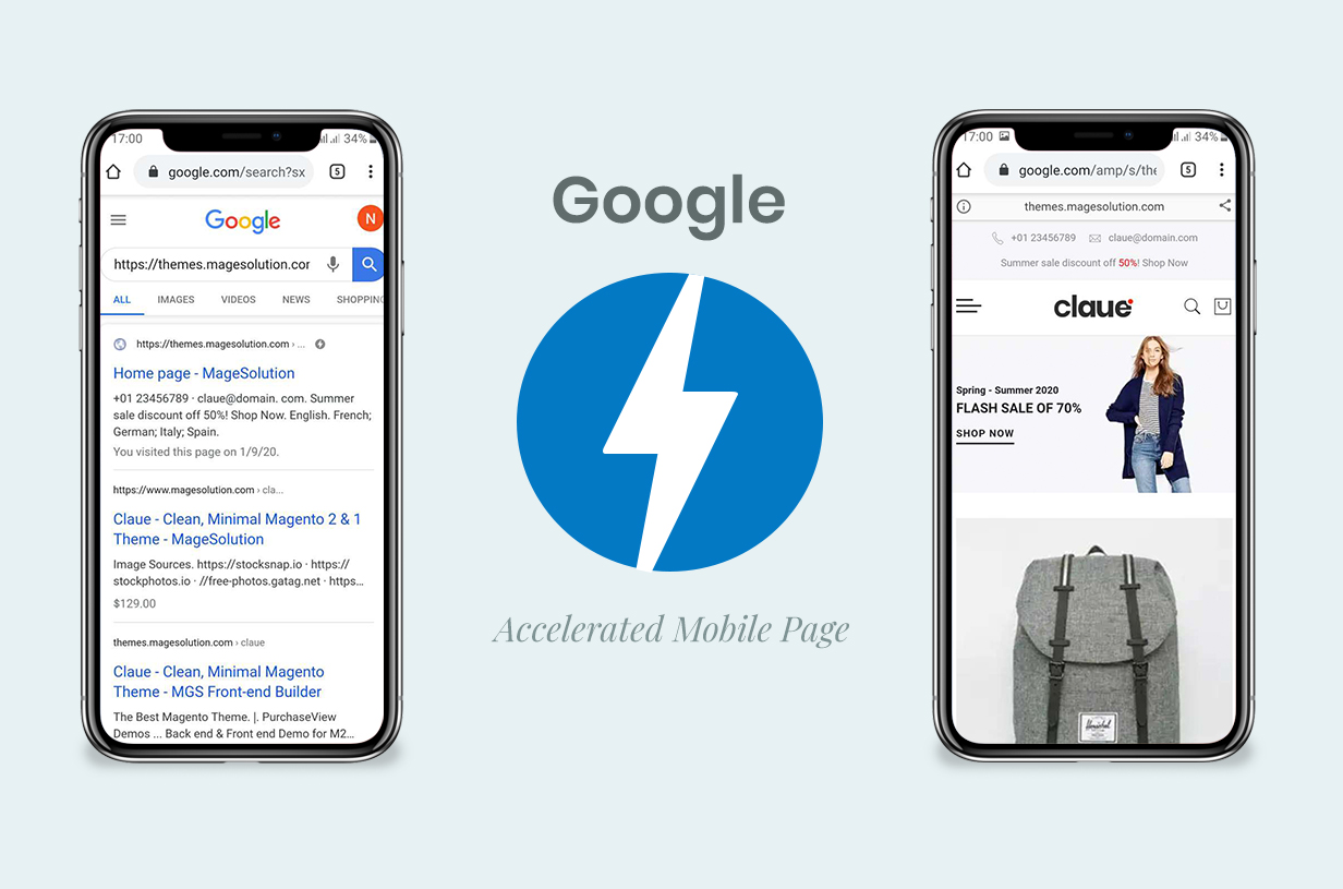 Google AMP - Claue - Clean, Minimal Magento 2 and 1 Theme