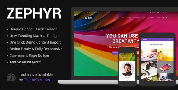 Preview.  large preview - Zephyr | Material Design Theme