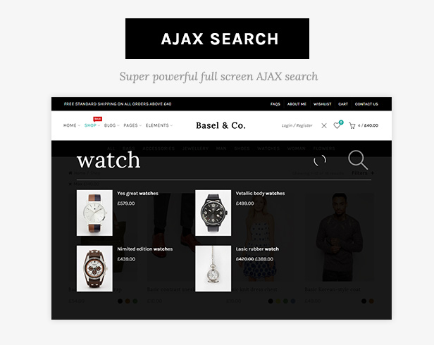 ajax search - Basel - Responsive eCommerce Theme