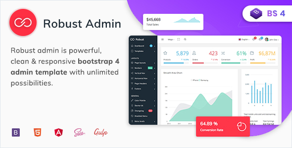 preview 01.  large preview - Robust - Premium Bootstrap 4 Admin, Dashboard & WebApp Kit Template