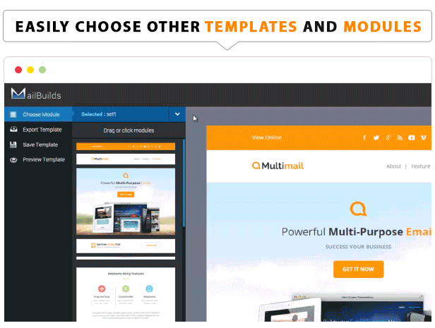 select templates - Multimail | Responsive Email Template Set + Builder Online
