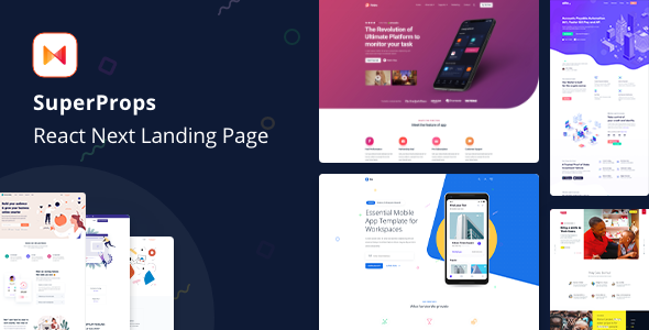 00 preview.  large preview - SuperProps - React Next Landing Page Templates