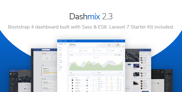 01 DashmixPreview.  large preview - Dashmix - Bootstrap 4 Admin Dashboard Template & Laravel 7 Starter Kit