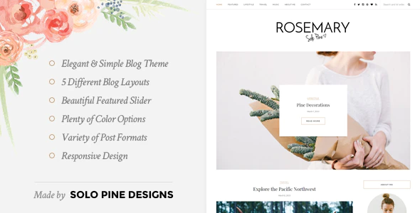 01 Preview.  large preview - Rosemary - A Responsive WordPress Blog Theme