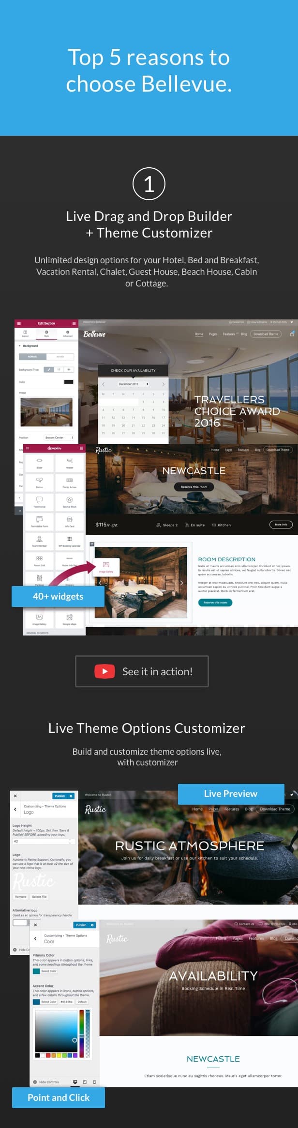 Hotel + Bed and Breakfast Booking Calendar Theme | Bellevue - 2