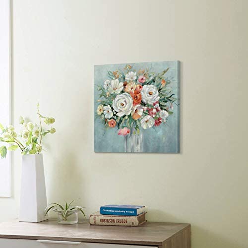 41RPsmgsObL. AC  - Abstract Floral Wall Art Painting: Blooming Flower Artwork Canvas Picture for Living Room