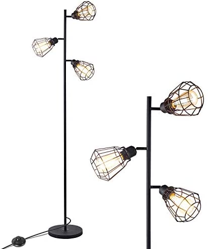 41c8Rf6To5L. AC  - Industrial Floor Lamp, Anbomo 3 Head Torchiere Lamp Fixture for Living Room, Rustic Floor Lamp with 3 Vintage Edison Light Bulbs