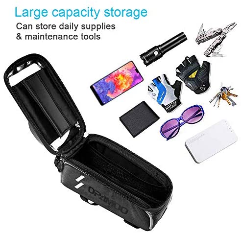 51oS4zoa8VL. AC  - Bike Phone Front Frame Bag - Waterproof Bicycle Top Tube Cycling Phone Mount Pack Phone Case for 6.5’’ iPhone Plus xs max