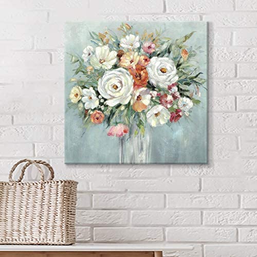 51rqc67EzyL. AC  - Abstract Floral Wall Art Painting: Blooming Flower Artwork Canvas Picture for Living Room